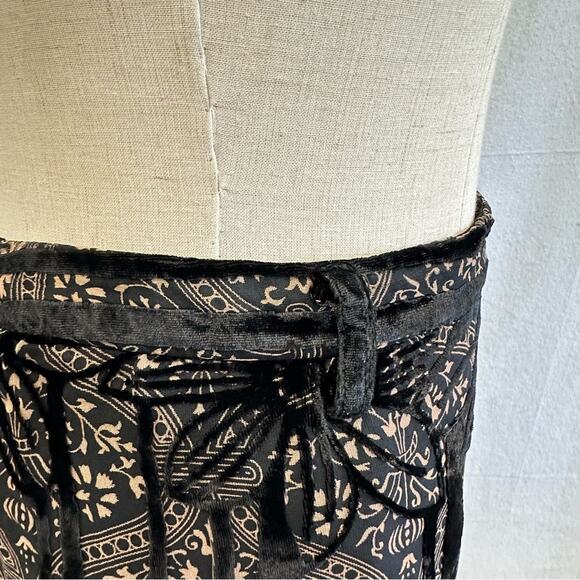 Topshop sheer pants with built in shorts velvet stripe detail size 12 goth - Picture 11 of 15